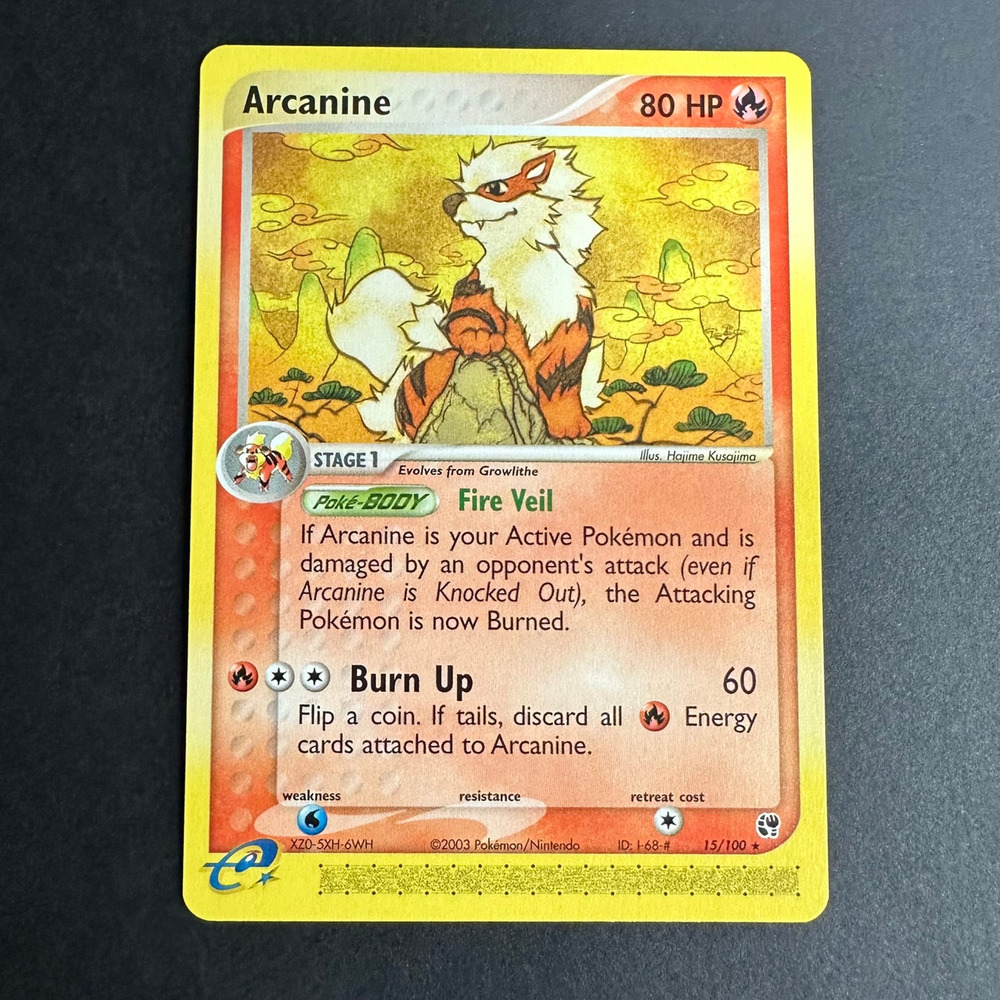 Pokemon TCG Arcanine EX Sandstorm 15/100 Rare Normal Near Mint Condition